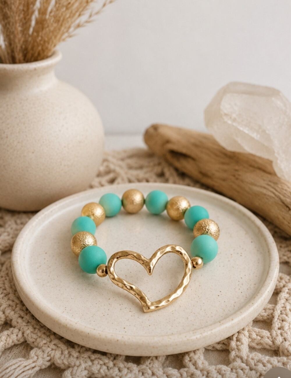 Pomina Green Gold Heart Bracelet New